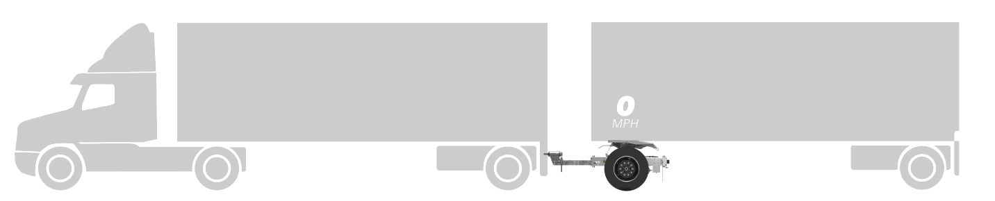 The Silver Eagle T-Dolly retracting at highway speed and closing the gap between trailers