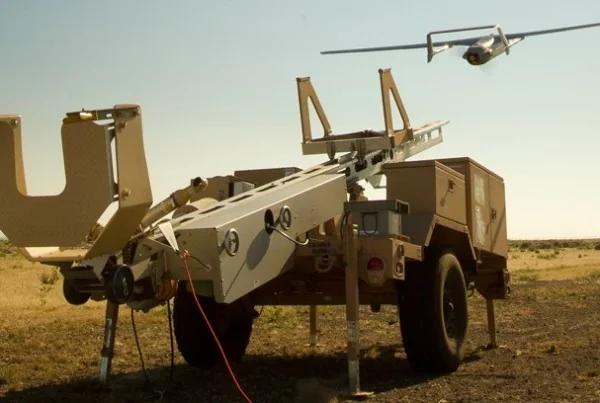Silver Eagle Mark IV drone launcher deployed in the field