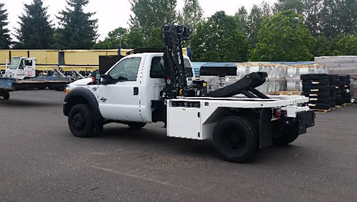 A Silver Eagle heavy-lift mobile crane truck
